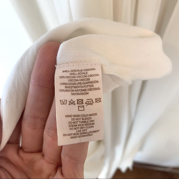 Free People Ruched Chiffon Hand Embroidered Maxi Dress in Color Creme - Picture 10 of 12